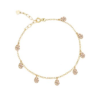 پابند طلا 18 عیار زنانه گالری طلای مریم اکرمی مدل تمام اشک نگینی 8