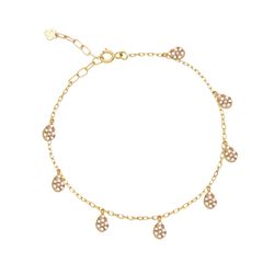 پابند طلا 18 عیار زنانه گالری طلای مریم اکرمی مدل تمام اشک نگینی 8