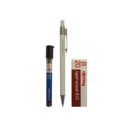 پاک کن روترینگ مدل B20 به همراه مداد نوکی 0.5 میلی متری و نوک مداد نوکی 0.5 میلی متری بسته 3 عددی