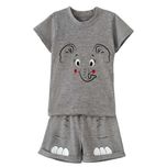 ست تی شرت آستین کوتاه و شلوارک راحتی نوزادی مدل MDSS-CH2404