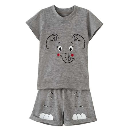 ست تی شرت آستین کوتاه و شلوارک راحتی نوزادی مدل MDSS-CH2404