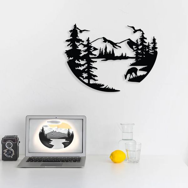 دیوارکوب مدل چوبی منظره کد T65-2