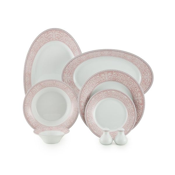 سرویس چینی 35 پارچه غذاخوری چینی زرین ایران طرح شهرزاد مدل ورونا درجه عالی