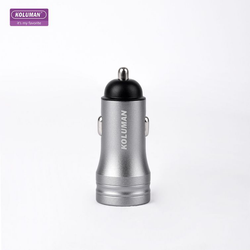 شارژر فندکی 25 وات کلومن مدل KC-C08 به همراه کابل تبدیل USB-C نقره ای گارانتی 12 ماهه تکنوپاز