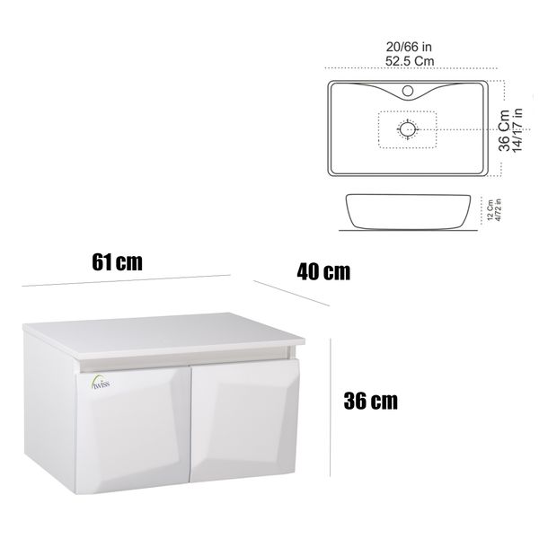 ست کابینت و روشویی توییس مدل 3D M