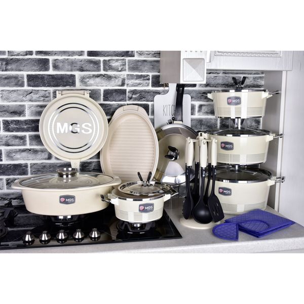 سرویس پخت و پز ام جی اس 25 پارچه طرح جرمنی A کد 800361