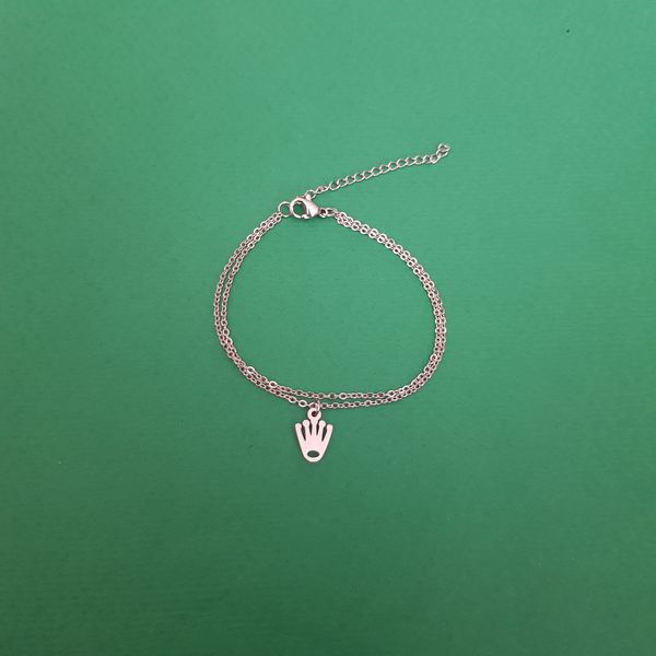 دستبند زنانه مدل دو لاین طرح تاج