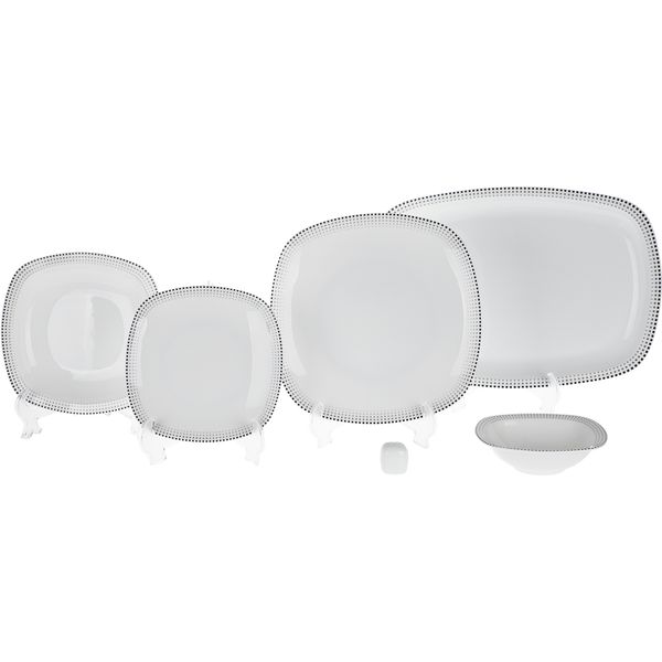 سرویس غذاخوری 27 پارچه چینی زرین ایران مدل کواترو مون بلان درجه 3							