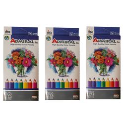 مداد رنگی 12 رنگ آدمیرال مدل MS7 بسته 3 عددی