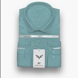 پیراهن مردانه فیروزه‌ای پارچه فلورا