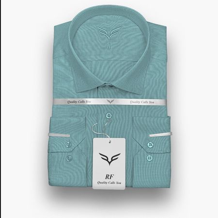 پیراهن مردانه فیروزه‌ای پارچه فلورا