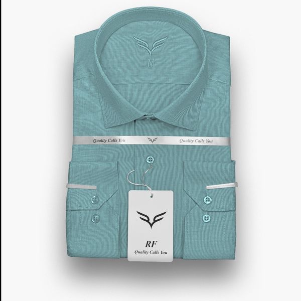 پیراهن مردانه فیروزه‌ای پارچه فلورا