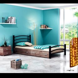 تخت خواب یک نفره مدل شادی فلزی