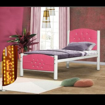 تخت خواب یک نفره لمسه دکمه کش مدل پرنسس