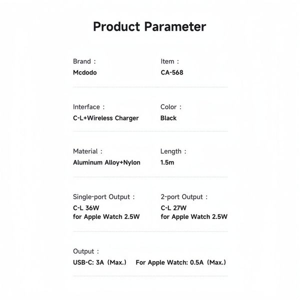 کابل USB-C به لایتنینگ مک دودو مدل CA-568 طول 1.5 متر