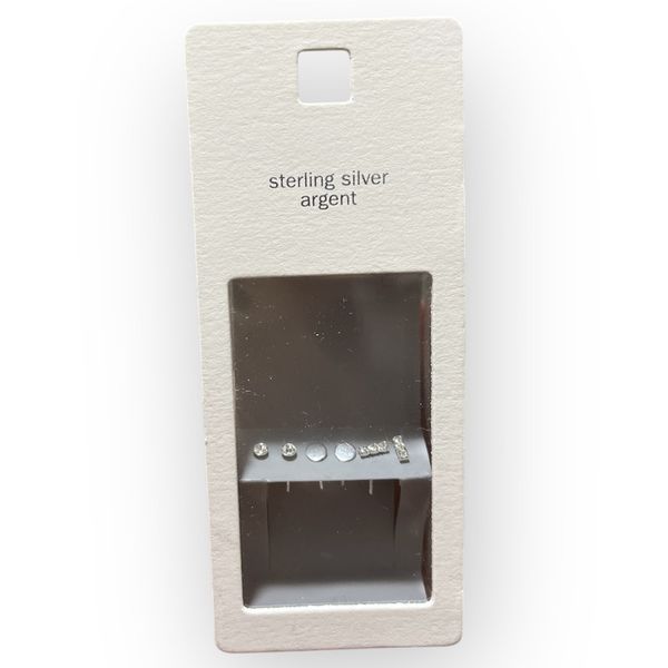 گوشواره نقره زنانه مدل مینیمال مجموعه سه عددی