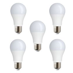 لامپ فوق کم مصرف ال ای دی 10 وات تک تاب مدل حبابی پایه E27 مجموعه 5 عددی