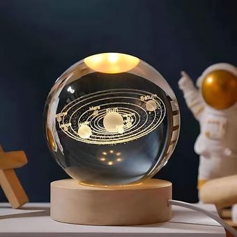 چراغ خواب مدل گوی شیشه ای 3D طرح منظومه شمسی