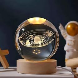 چراغ خواب مدل گوی شیشه ای 3D طرح منظومه شمسی