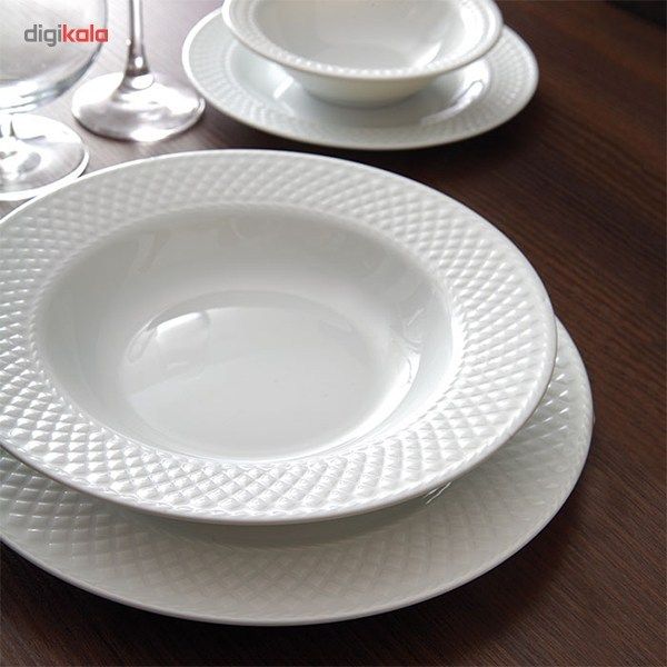 سرویس غذاخوری 28 پارچه چینی زرین ایران سری رادیانس مدل White 2 درجه عالی