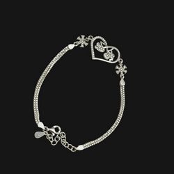 دستبند نقره زنانه مدل قلب کد 8558