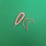 گیره مو زنانه مدل ماه و بیضی بسته 2 عددی