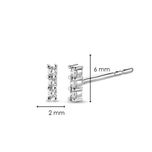 گوشواره نقره زنانه مدل مینیمال مجموعه سه عددی