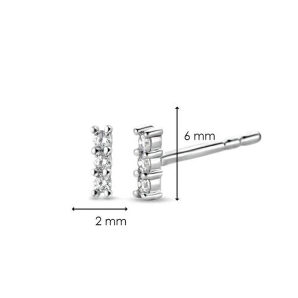 گوشواره نقره زنانه مدل مینیمال مجموعه سه عددی