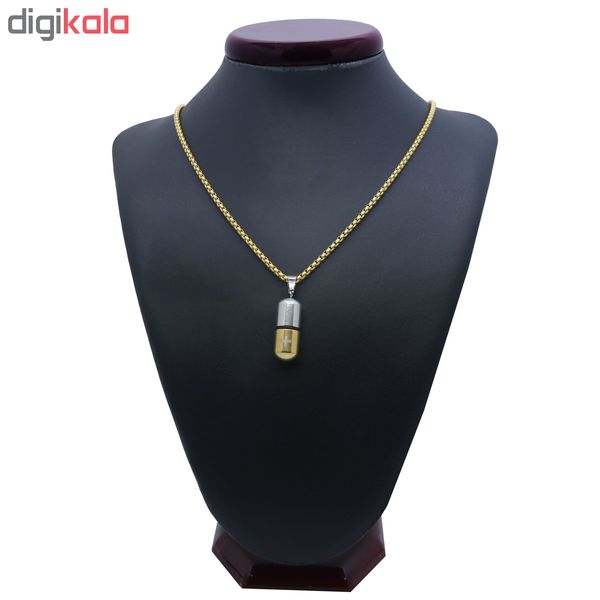 گردنبند مردانه طرح کپسول عشق کد gd02*701