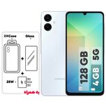 گوشی سامسونگ Galaxy A06 5G دو سیم کارت 128 گیگابایت و رم 4 گیگابایت - به همراه  به همراه شارژر 25 وات سامسونگ، 2 عدد کاور و 1 عد