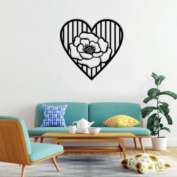 دیوارکوب ماهوت طرح قلب و گل