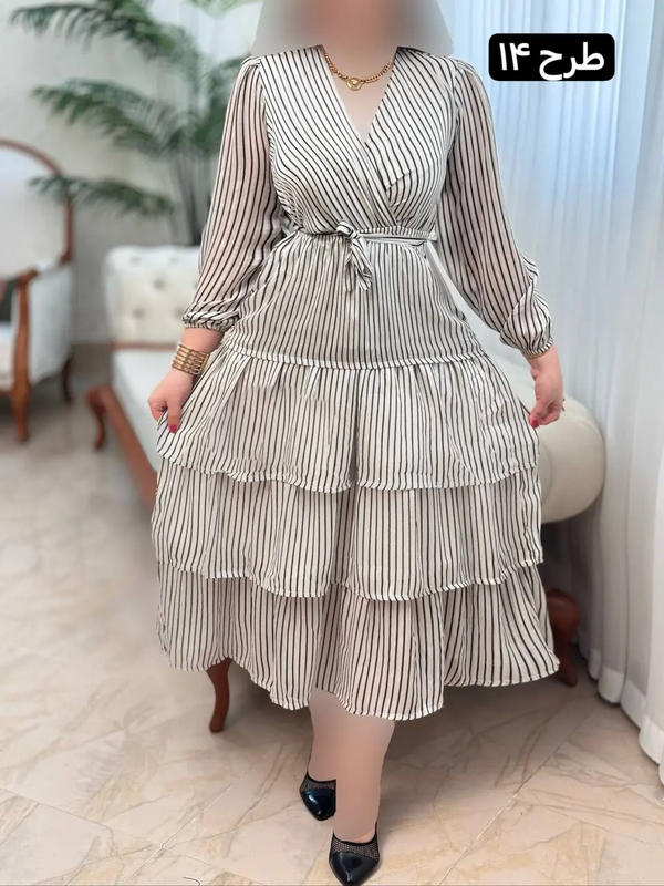 پیراهن حریر طبقه ای 3170
