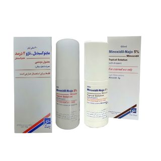 محلول محرک رشد مو ایران ناژو مدل ماینوکسیدیل 5 _ 2 درصد حجم 60 میلی لیتر بسته 2 عددی
