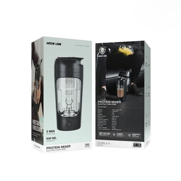 شیکر شارژی قابل حمل گرین لاین مدل Protein Mixer GNPRSH650MBK گنجایش 0.65 لیتر