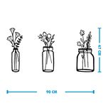 استیکر طرح گل و گلدان T9047 بسته 3 عددی