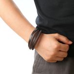 دستبند مردانه مدل ریکاردو چرم طبیعی کد 2200