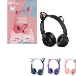 هدست بلوتوثی فانتزی گربه ای طرح گوشدار مدل MZ47