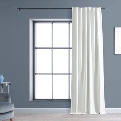 پرده مدل ساده آستر فلامنت دوخت با نوار چهار نخ