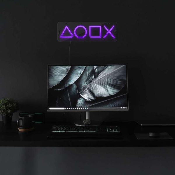 چراغ نئونی دیواری آرن تیم طرح آیکون دسته پلی استیشن کد3