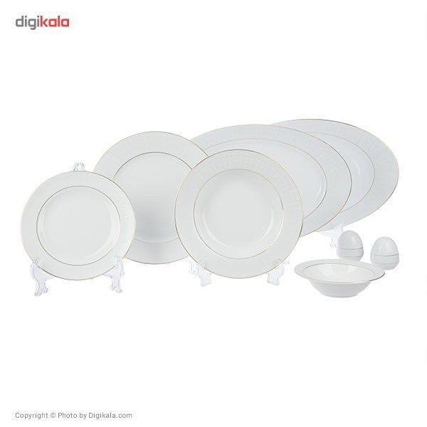 سرویس غذاخوری 28 پارچه چینی زرین ایران سری ایتالیا اف مدل Sepid Sadaf 2 درجه یک