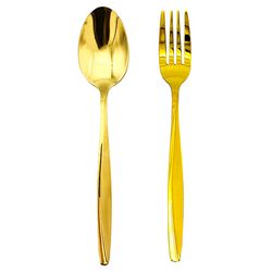 سرویس قاشق و چنگال 12 پارچه مدل ماینز طلایی