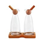 آبلیموخوری میس گلس مدل پایه چوبی کد HS1 مجموعه 2 عددی