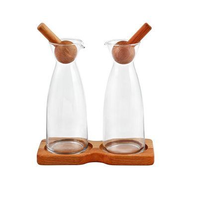 آبلیموخوری میس گلس مدل پایه چوبی کد HS1 مجموعه 2 عددی