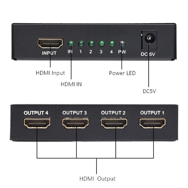 اسپلیتر 1 به 4 HDMI مدل UHD-HTS 4K