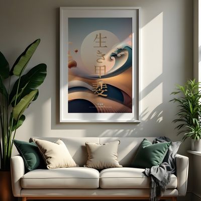 تابلو دکوراتیو طرح آیکیگای 06