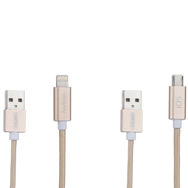 کابل تبدیل USB به لایتنینگ/microUSB یونیتک مدل Y-C4023GD طول 1.5 متر