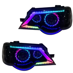 چراغ جلو اسپرت پراید 111 مدل TURBO فول کالر (بلوتوثی) داخل مشکی بدون موتور دو عددی