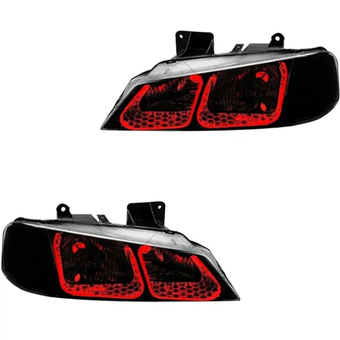 چراغ جلو اسپرت پژو پارس مدل 3D-U قرمز داخل مشکی بدون موتور دو عددی