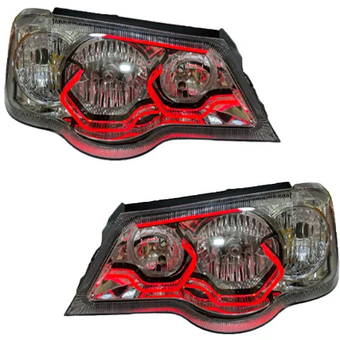 چراغ جلو اسپرت پراید 111 مدل 3D-هگزا قرمز داخل فابریک دو حالته بدون موتور دو عددی