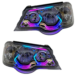 چراغ جلو اسپرت پراید 132 مدل 3D-هگزا فول کالر (بلوتوثی) داخل فابریک دو حالته بدون موتور دو عددی